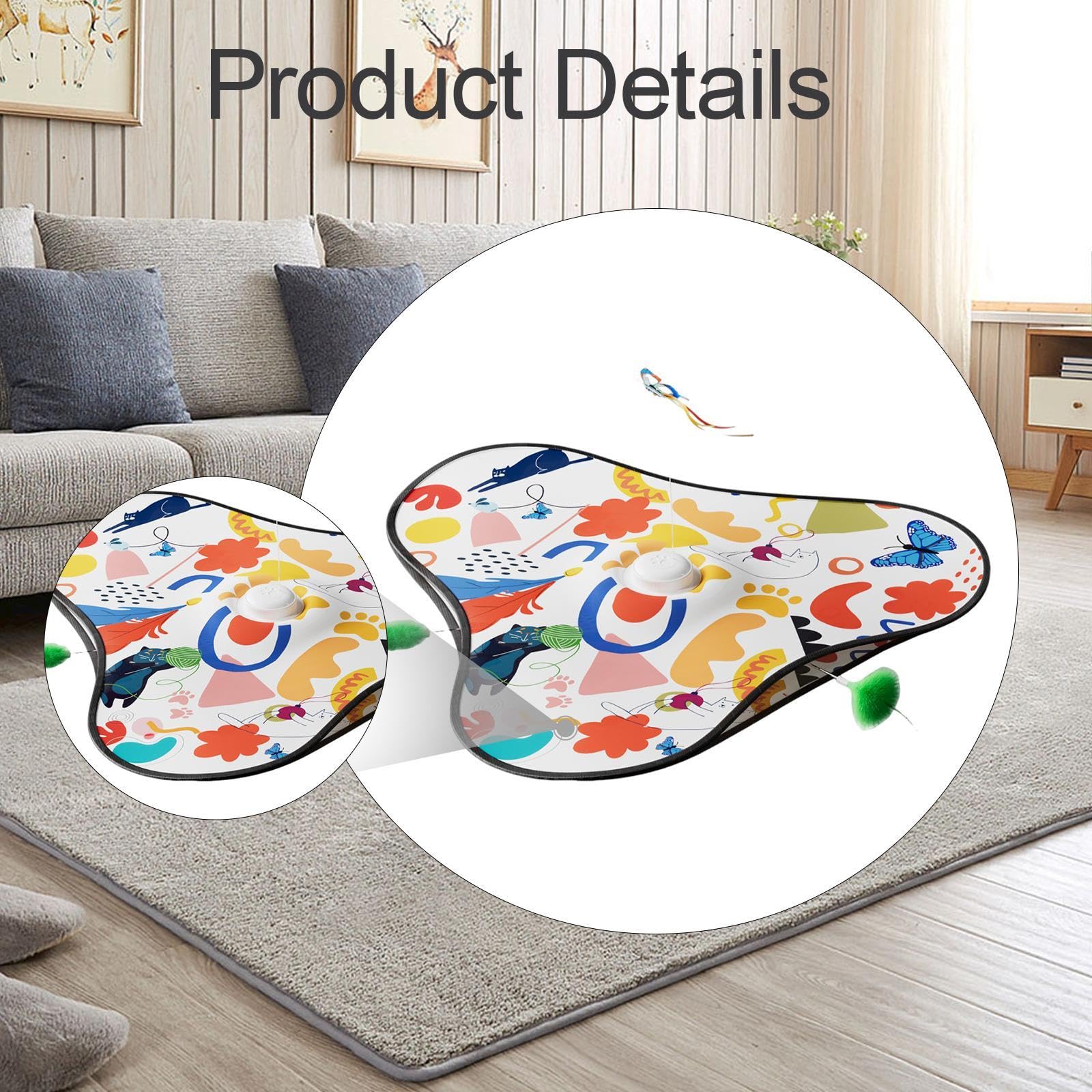 Juguete Interactivo para Gatos, Juego de Escondite, Juguete para Gatos, Juguete de Actividades para Mascotas, con Plumas.