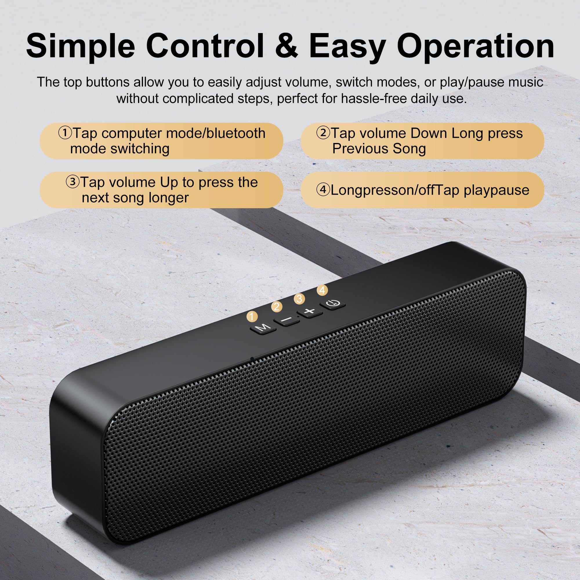 Altoparlanti per computer per PC desktop, altoparlanti cablati per PC con soundbar, altoparlante portatile alimentato USB per monitor, altoparlanti da gioco per desktop con suono stereo