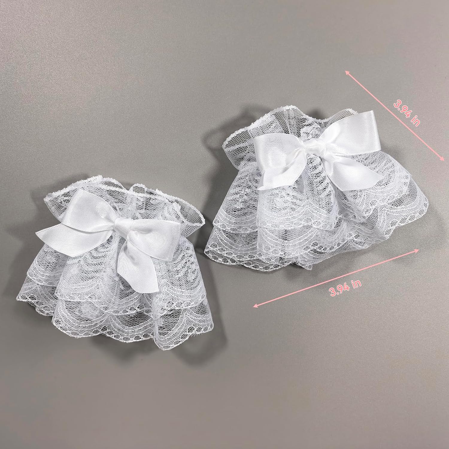 1 Pair Lolita Lace Gloves White Bow Hand Sleeve Sexy Lace Elastic Bracelet Women Ruffled Floral Lace Wrist Cuffs image 4