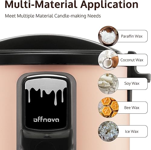 Miniatura 3 de OFFNOVA Derretidor de cera para hacer velas, olla de fusión de cera de vela de 6L con boquilla de núcleo de calefacción y pantalla digital, ideal