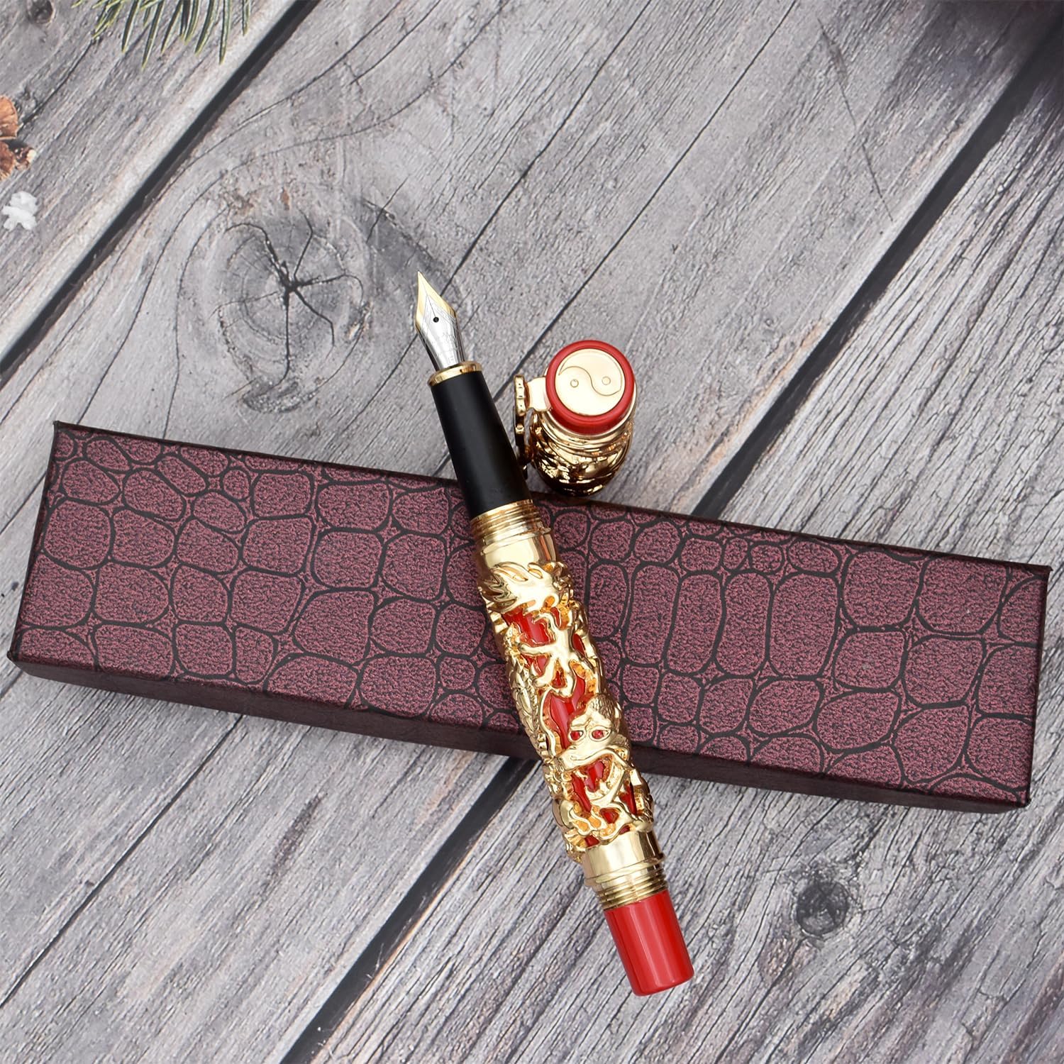 Fountain Pen Jinhao Chinese Dragon Heavy Pen, Golden