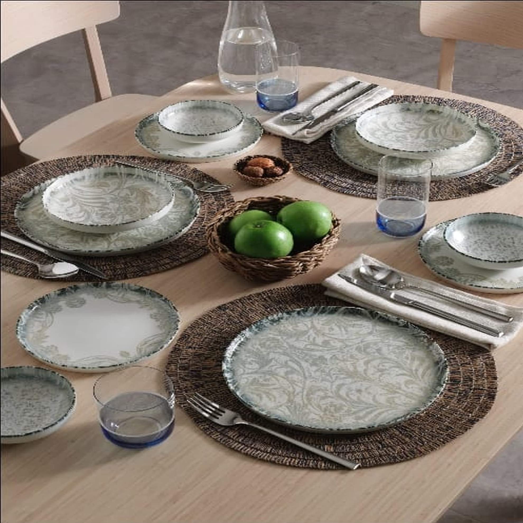 Pierre Cardin Porselen Ethnic Mavi Yemek Takımı Mavi 6 Kişilik