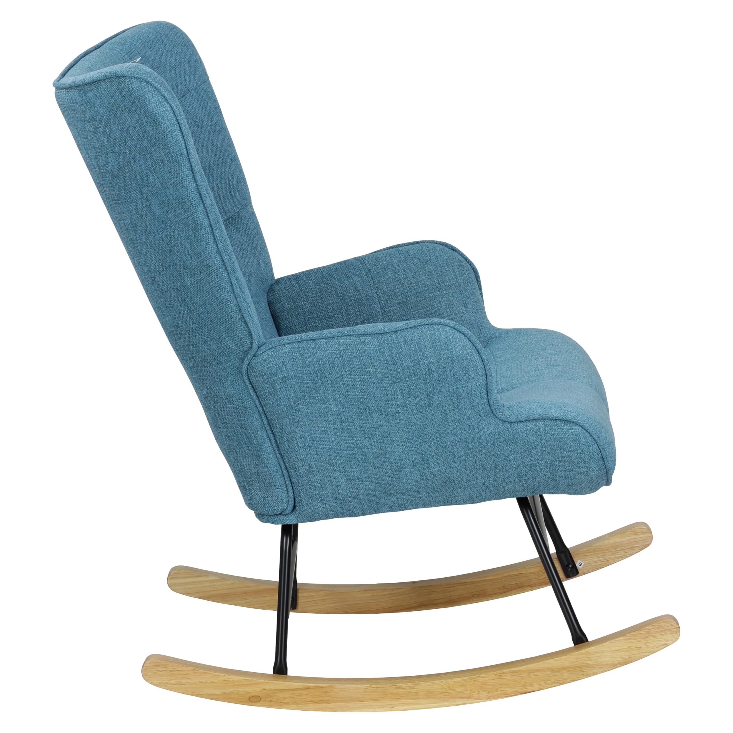 Totò Piccinni Poltrona Poltroncina a DONDOLO Multicolore Design Patchwork (Blu, Poltrona)