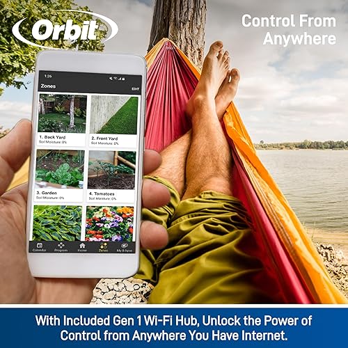 Vista 2 de Orbit 21004 B-hyve - Temporizador de riego inteligente con concentrador Wi-Fi, compatible con Alexa