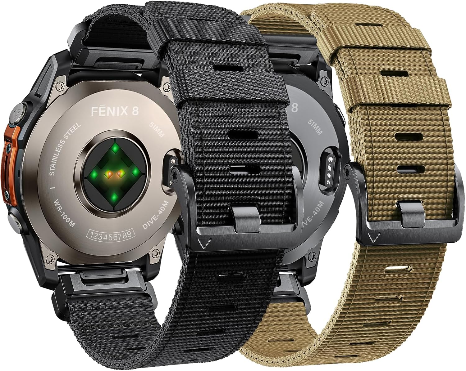 Compatible with Garmin Fenix 7X/ 6X/ 5X/ 8/8 Pro 51mm/5X Plus/6X Pro/7X pro, Nylon Quickfit 26 Watch Band for Tactix 7/Descent MK1/Mk2/Mk3i 51mm/Quatix 7X/D2 Delta PX/D2 Charlie/Epix Pro 51mm