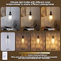 Vista 4 de Glass Pendant Lights Kitchen Island, 1-Light Black Pendant Light Fixtures with Hand-Blown Clear Glass, Farmhouse Hanging Light for Kitchen Sink