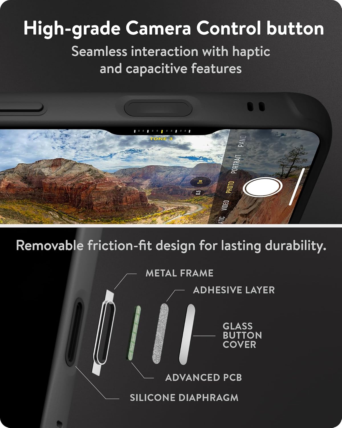 Mous for iPhone 16 Clear Case with Camera Control Button, MagSafe Compatible - Clarity 3.0 - Protective Scratch Resistant Crystal Clear & Slim Design