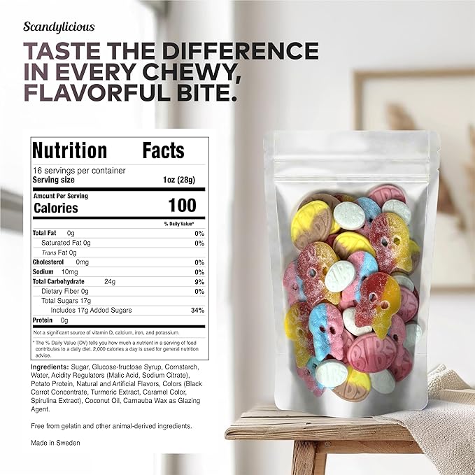 Bubs Swedish Candy Mix – Cráneos y Óvalos 0.5 LB de Golosinas Escandinavas miniatura 2