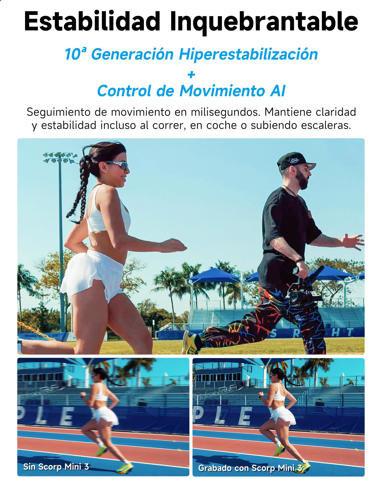 FeiyuTech SCORP Mini 3 Kit - Estabilizador Todo en Uno con Seguimiento AI, 2kg Carga y Pantalla 1.3" - Ideal para TikTok/Youtube/Vlogs - Compatible con Cámaras, iPhone y Cámaras de Acción