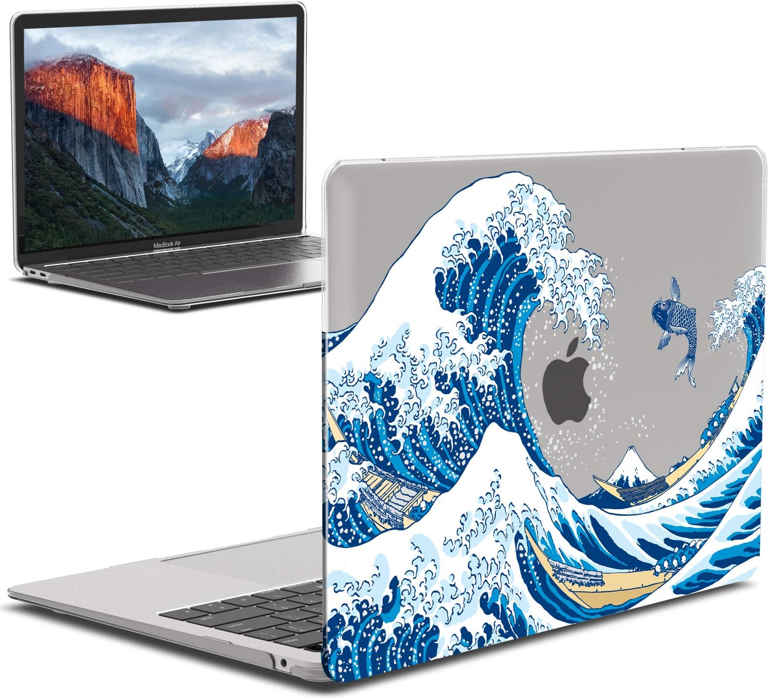 IBENZER MacBook Air 13 Inch Case 2019 2018 Release Version A1932, Soft Touch Hard Case Shell Cover for Apple MacBook Air 13 Retina with Touch ID, Fuji, MAD-T13FUJI