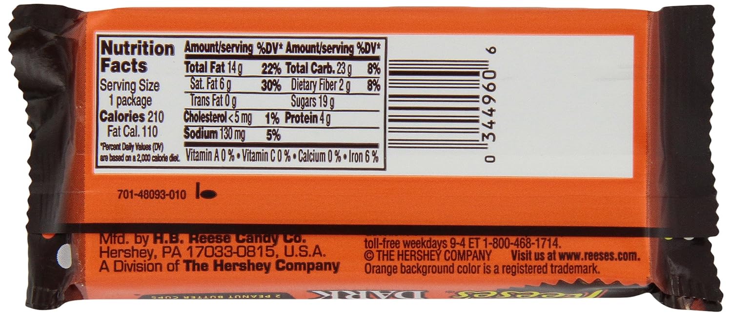 REESE'S Peanut Butter Cups, Halloween Candy, Dark Chocolate Candy, 1.5 Ounce (Pack of 24)
