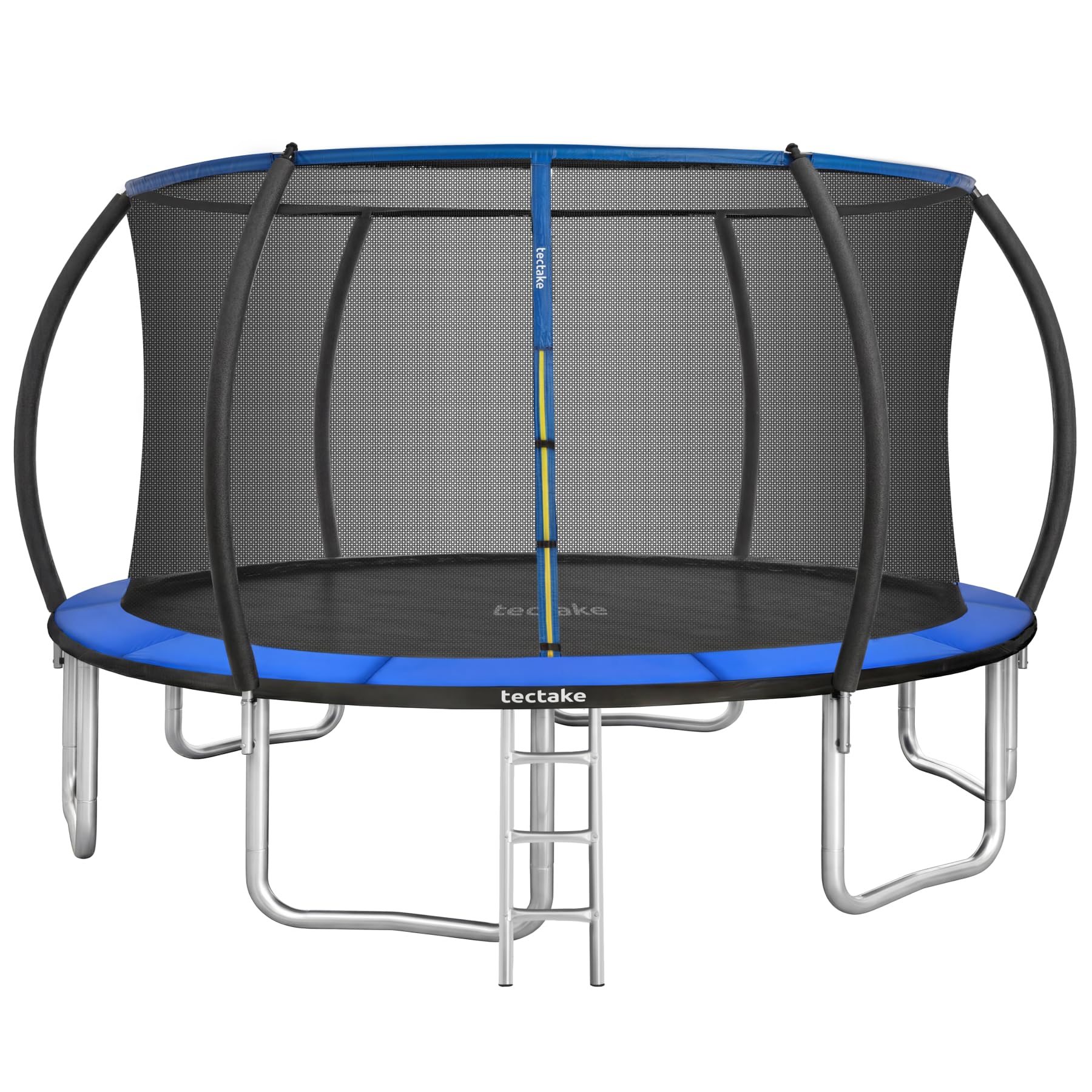 tectake® Trampoline, Trampoline de Jardin, Ø 244/305/366 cm, Certifié GS, Équipement Sportif pour Entraînement, Endurance et l'Équilibre, Filet de sécurité pour Enfants, Échelle, Bordure rembourrée