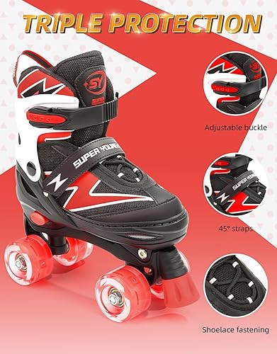 Miniatura 4 de Patines ajustables para niños, patines para niños de 5 a 8 años, patines para niñas de 8 a 12 años con ruedas iluminadas, patines divertidos para