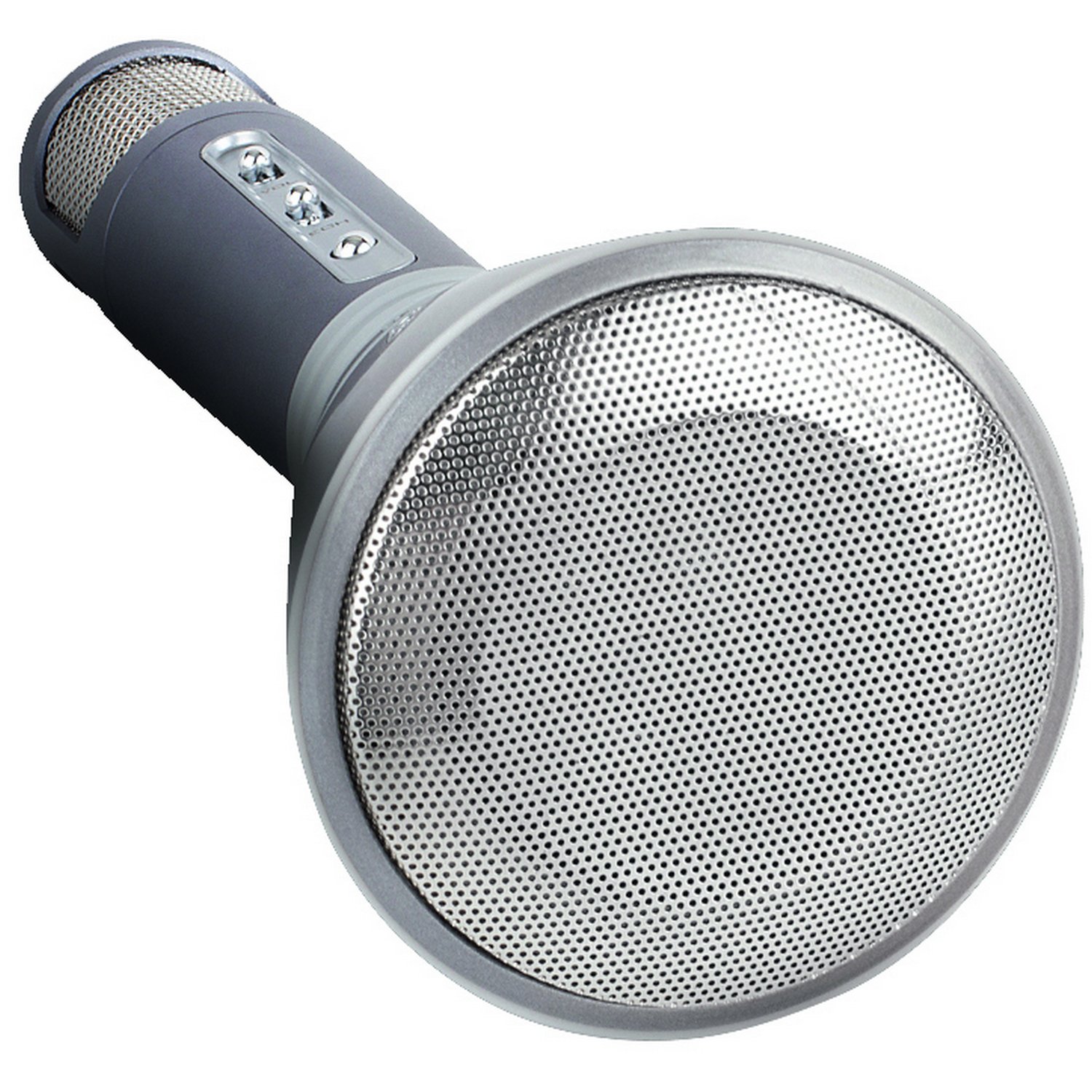 iTek Portable Wireless Speaker and Karaoke Microphone, Silver