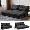 Devoko Sofa mit Schlaffunktion 190 x 157 Ausziehbares Schlafsofa mit Bettkasten Kleine 2 Sitzer Chenille Couch Klappsofa Schlafcouch mit Stauraum für Wohnung und Wohnzimmer Schwarz