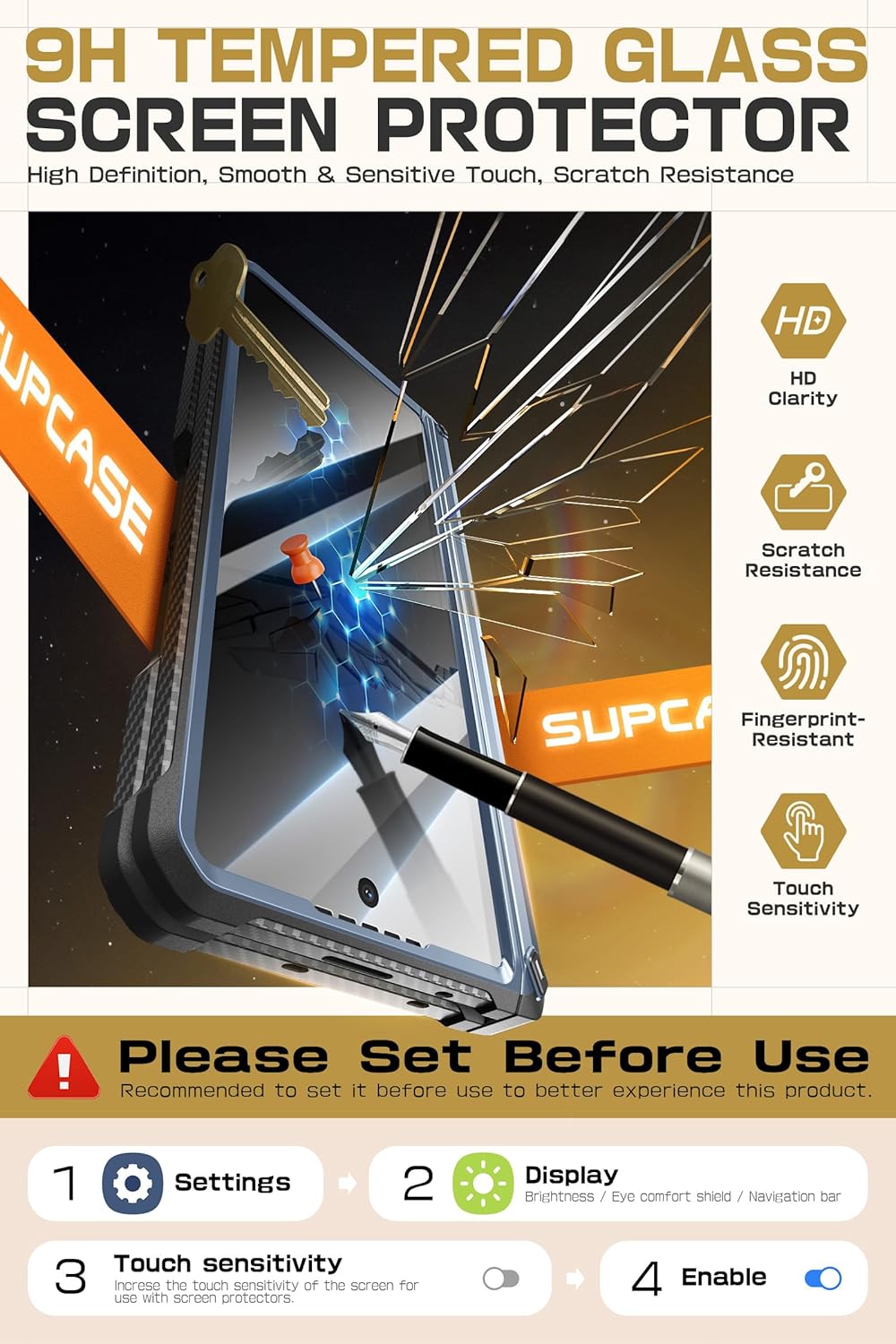 SUPCASE for Samsung Galaxy Z Fold 6 Case with S Pen Holder (UB Pro) [Built-in Screen Protector & Kickstand] [Military-Grade Protection] Heavy Duty Rugged Phone Case 360° Full Shockproof Cover, Tilt - Image 3