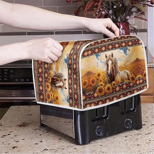Miniatura 148 de Funda para horno con estampado de galaxia, protector de máquina de pan de cocina, cubierta para tostadora de 2 rebanadas de gato lunar para el Gato