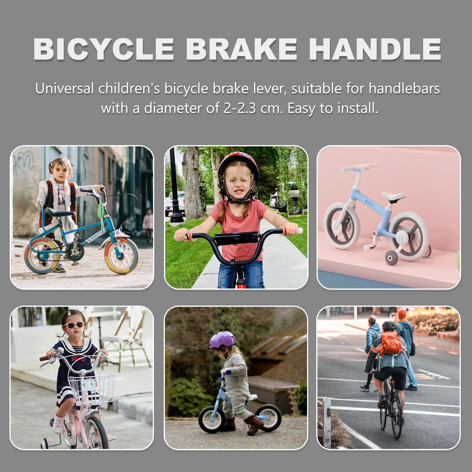 CLISPEED Bambini Bicicletta Leva del Freno Maniglia del Freno Bambini Bike Ciclismo Leve Ricambi Bici Accessori per Biciclette (Nero)