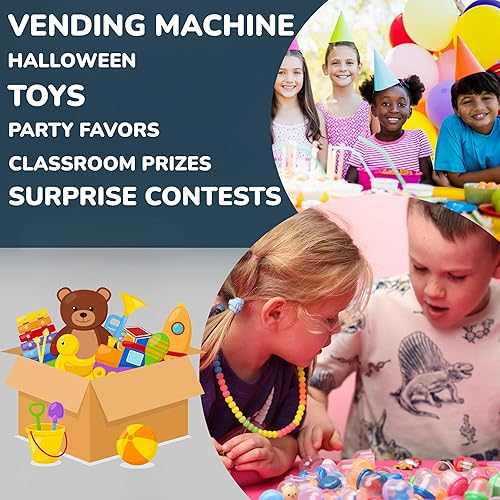 Vista 6 de Máquina expendedora de cápsulas, cápsulas redondas translúcidas vacías 50 piezas de 1.1 pulgadas, cápsulas de máquina de chicles a granel