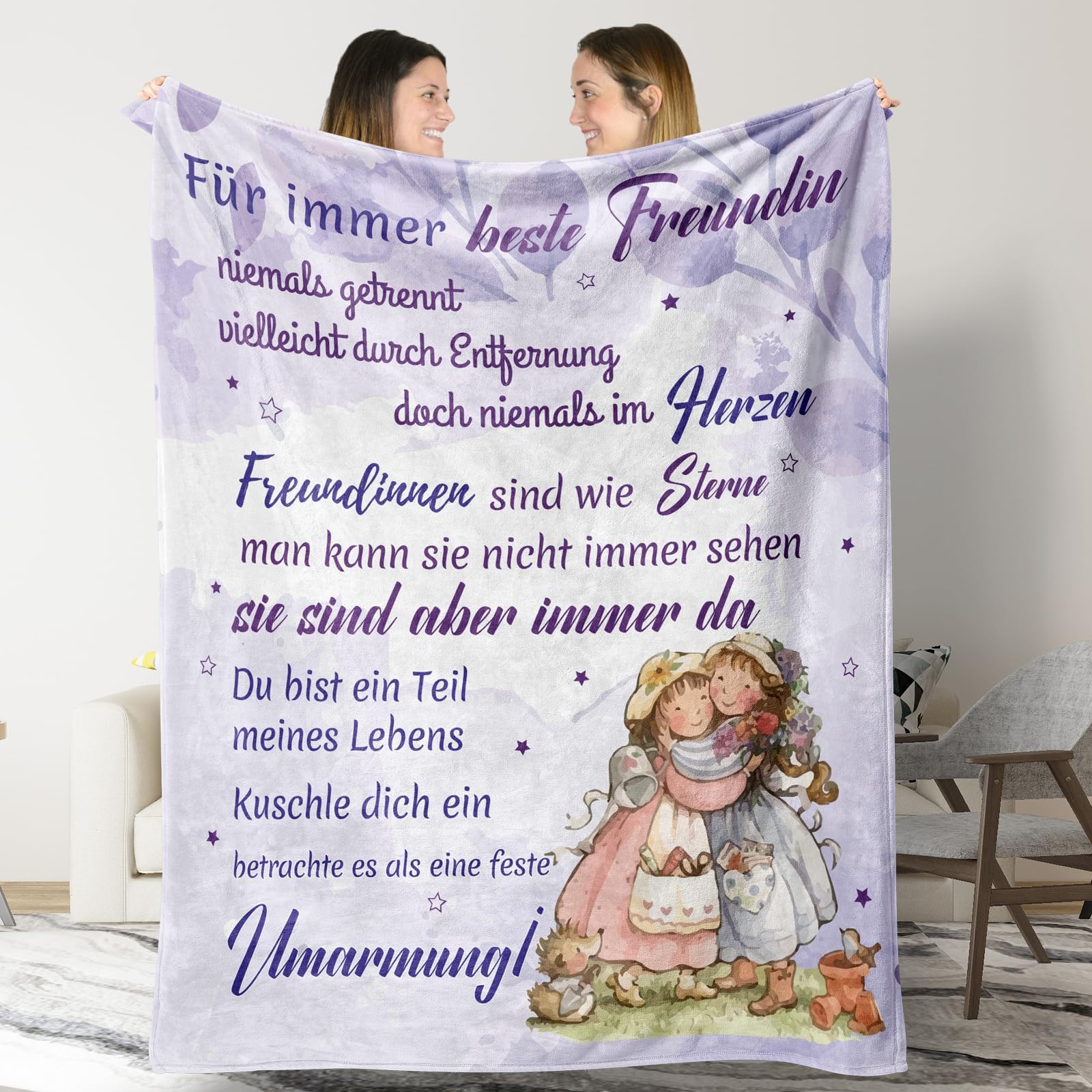 100 Dinge Die Ich Mit Dir Erleben Möchte Beste Freundin KAAYEE Geschenke für Beste Freundin Kuscheldecke, Flauschig Decke