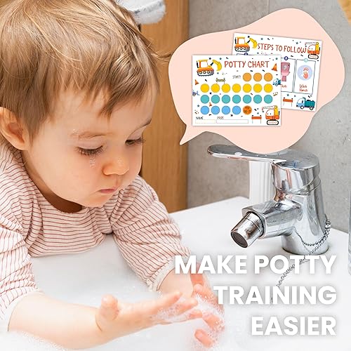 Miniatura 7 de Tabla de calcomanías de entrenamiento para ir al baño, 20 tablas para ir al baño con 432 calcomanías redondas y 1 hoja de instrucciones, tabla de