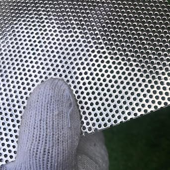 Perforated Metal Sheets 19 Gauge 30"x15" Expanded Metal Mesh Aperture 1.5mm 0.06inch About 1/16" Perforated Stainless Steel Sheet 304 Stainless Steel Mesh Screen Plate Panel