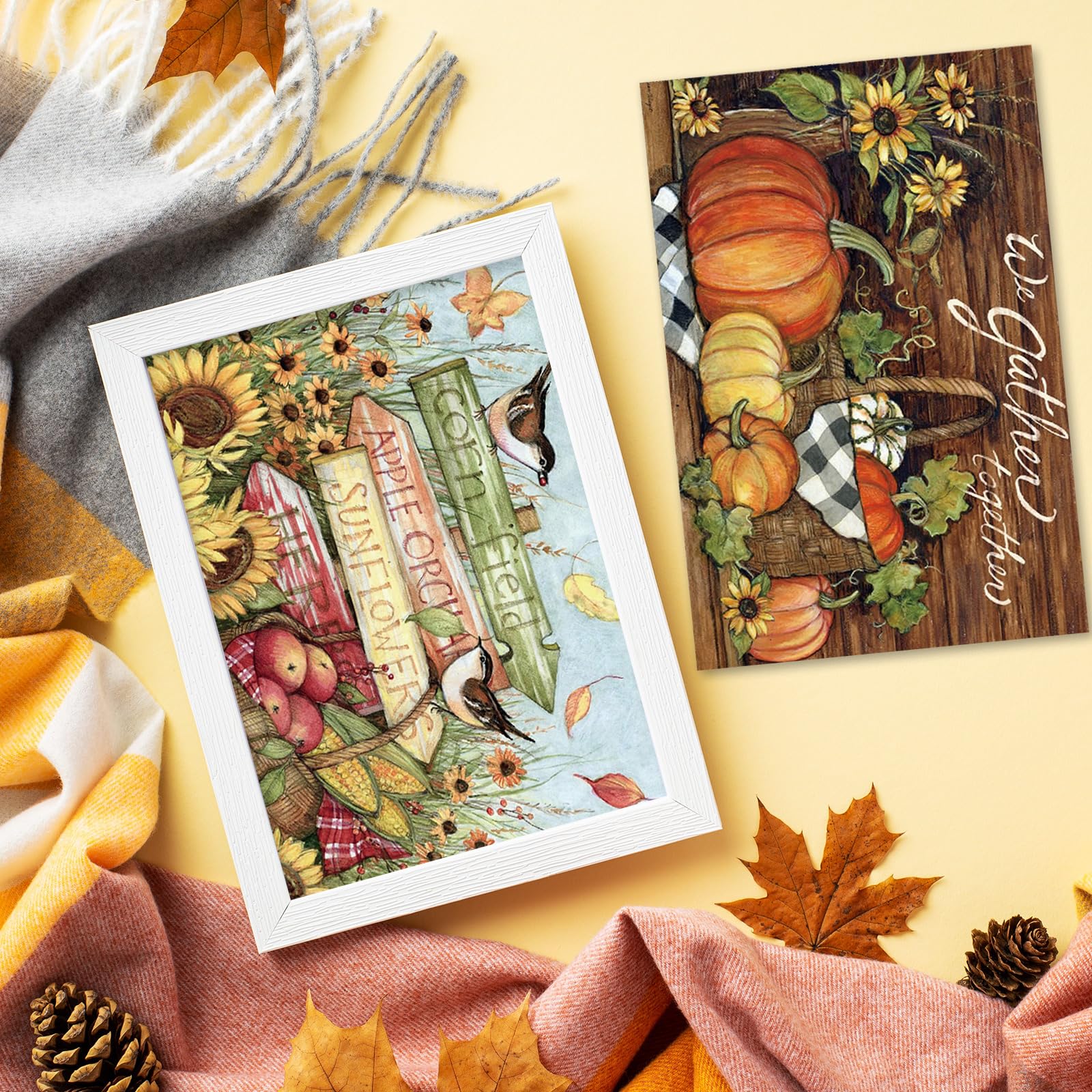 AnyDesign Fall Farmhouse Greeting Cards Set, 36 Packs with Envelopes and Stickers, Rustic Autumn Design, 4 x 6 Inch Cards, Suitable for All Occasions - Image 6
