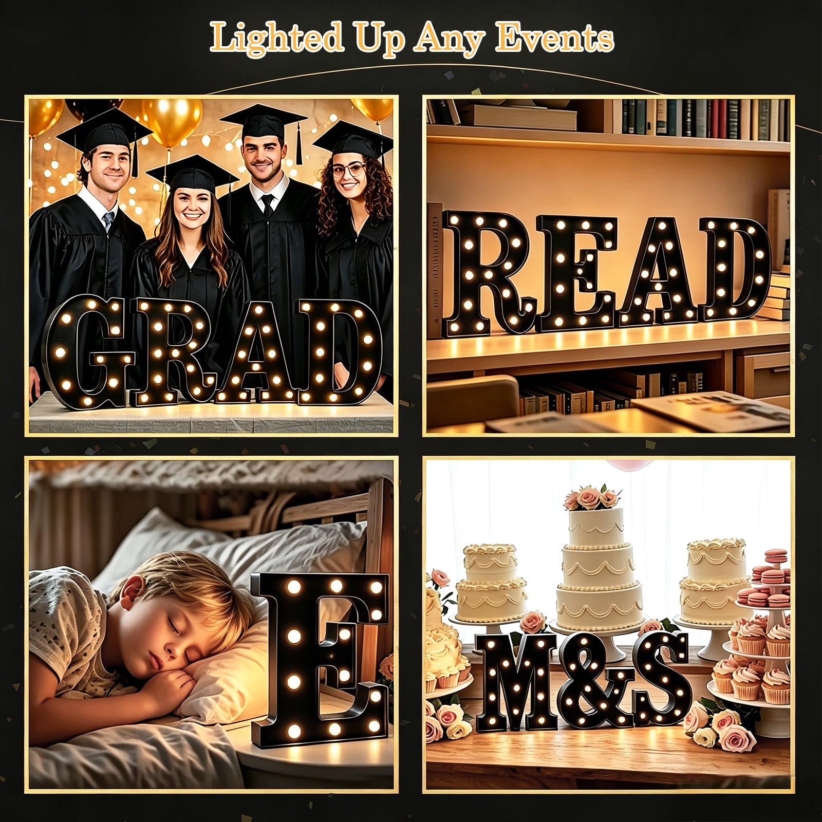 OYCBUZO Leuchtendes schwarzes Alphabet Festzelt Buchstaben Zeichen LED Festzelt Zahlen Lichter Zeichen für Nachtlicht Home Bar Weihnachten Lampe Geburtstag Party Hochzeit Dekoration R