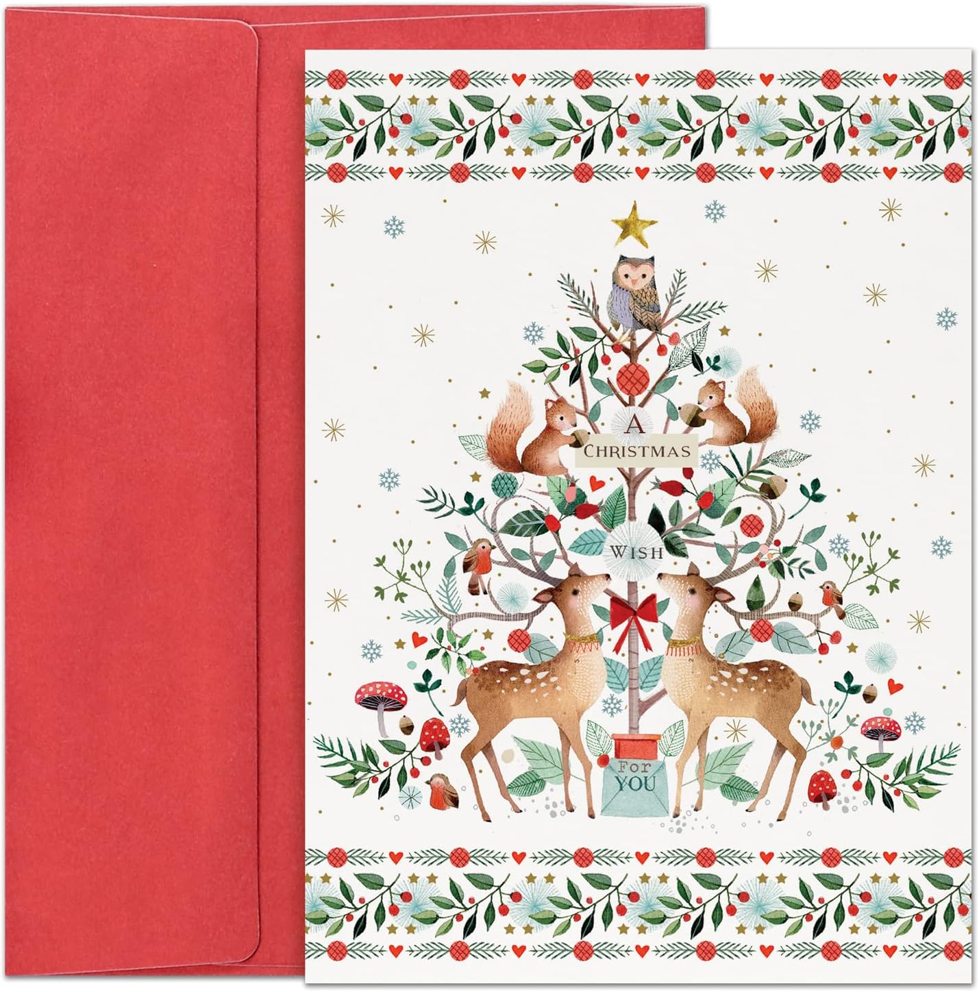 Masterpiece Studios Hollyville 16-Count Boxed Christmas Cards & Envelopes in Keepsake Box, Snowy Church (939900), 8.5" x 6.25"