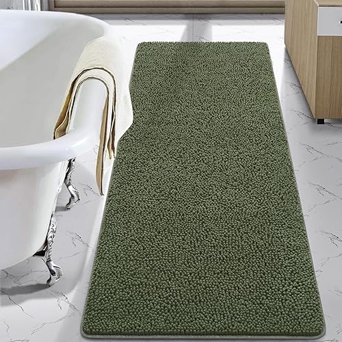 Miniatura 33 de LOCHAS - Tapete peludo, lavable, antideslizante y absorbente de 24 x 17 pulgadas, para baño, bañera o ducha, afelpado, de felpilla, suave, color