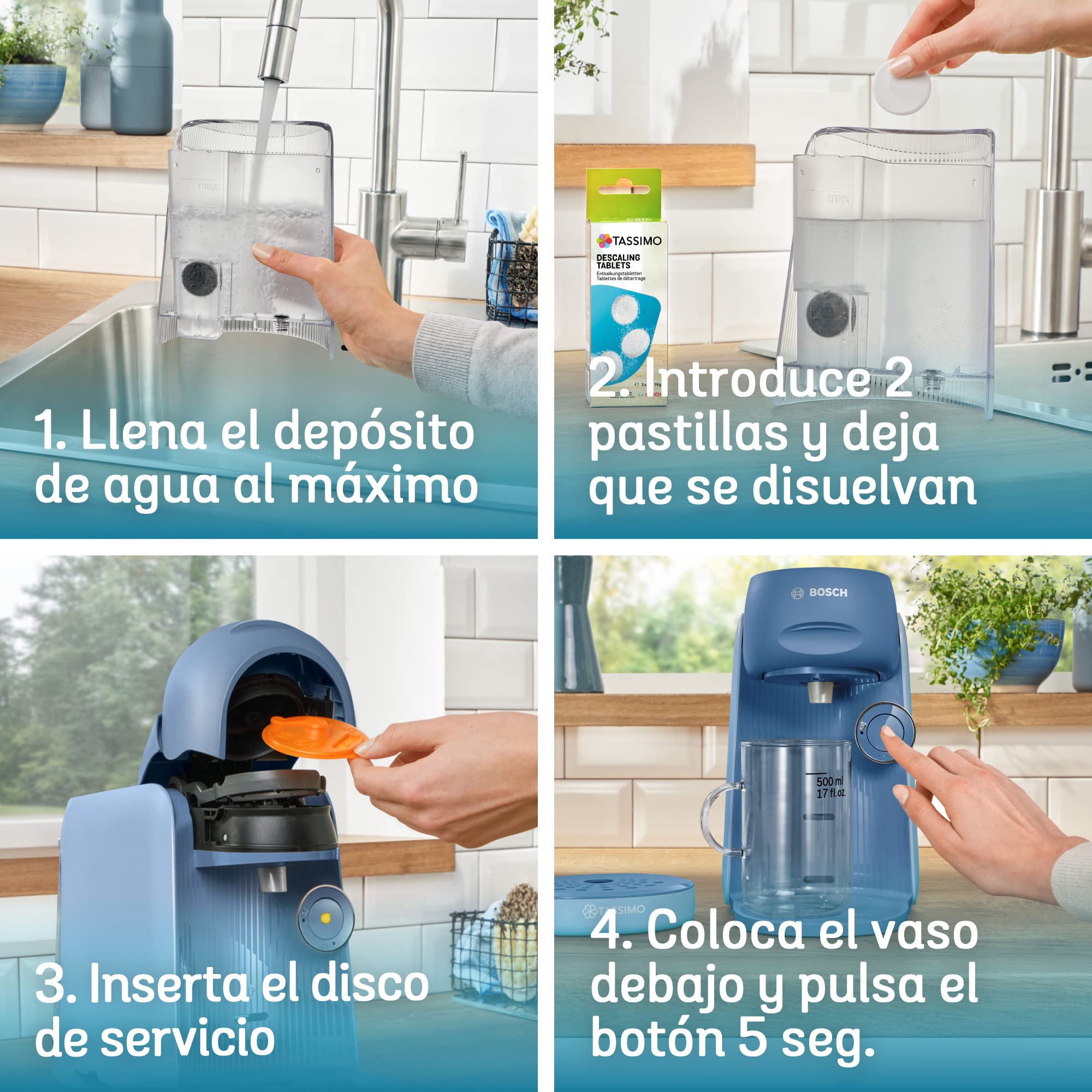 Bosch - Cafetera TASSIMO FINESSE para preparar múltiples bebidas, hasta 40 bebidas, IntensityBoost, INTELLIBREW, azul, TAS16B5