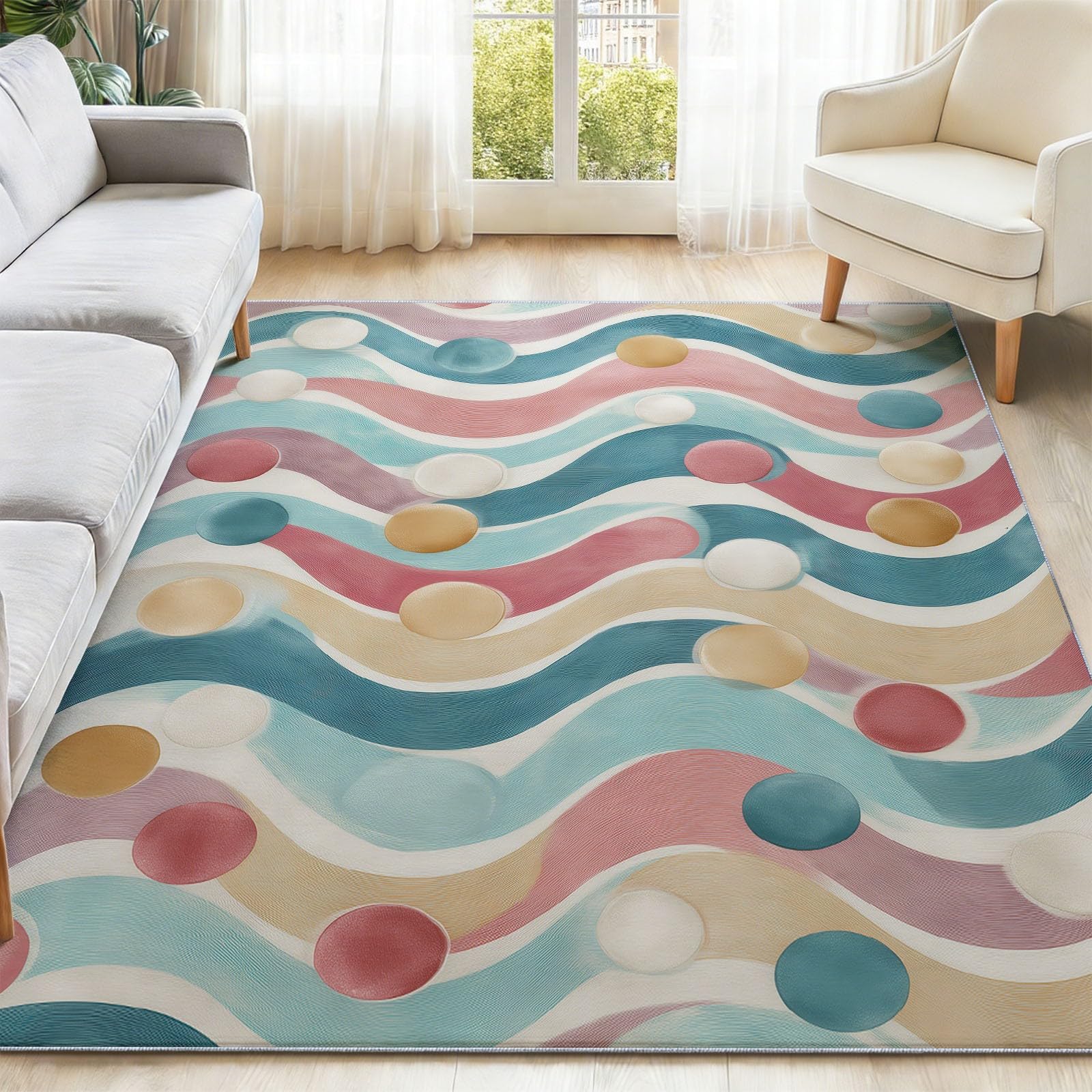 Tapis Salon Antidérapant Moderne Minimaliste 140 x 200 cm