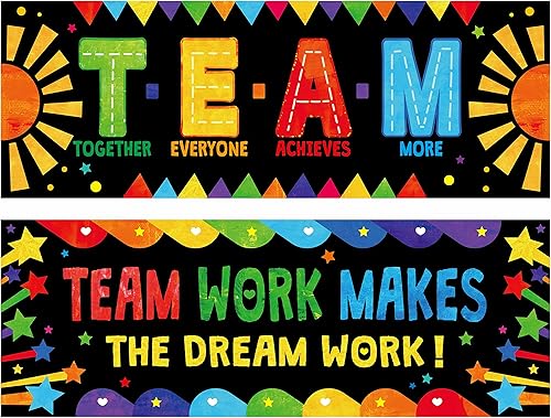 Póster de pancarta para aula, 2 piezas coloridas para decoración de tablón de anuncios, carteles motivacionales para escuela y aula, jardín de