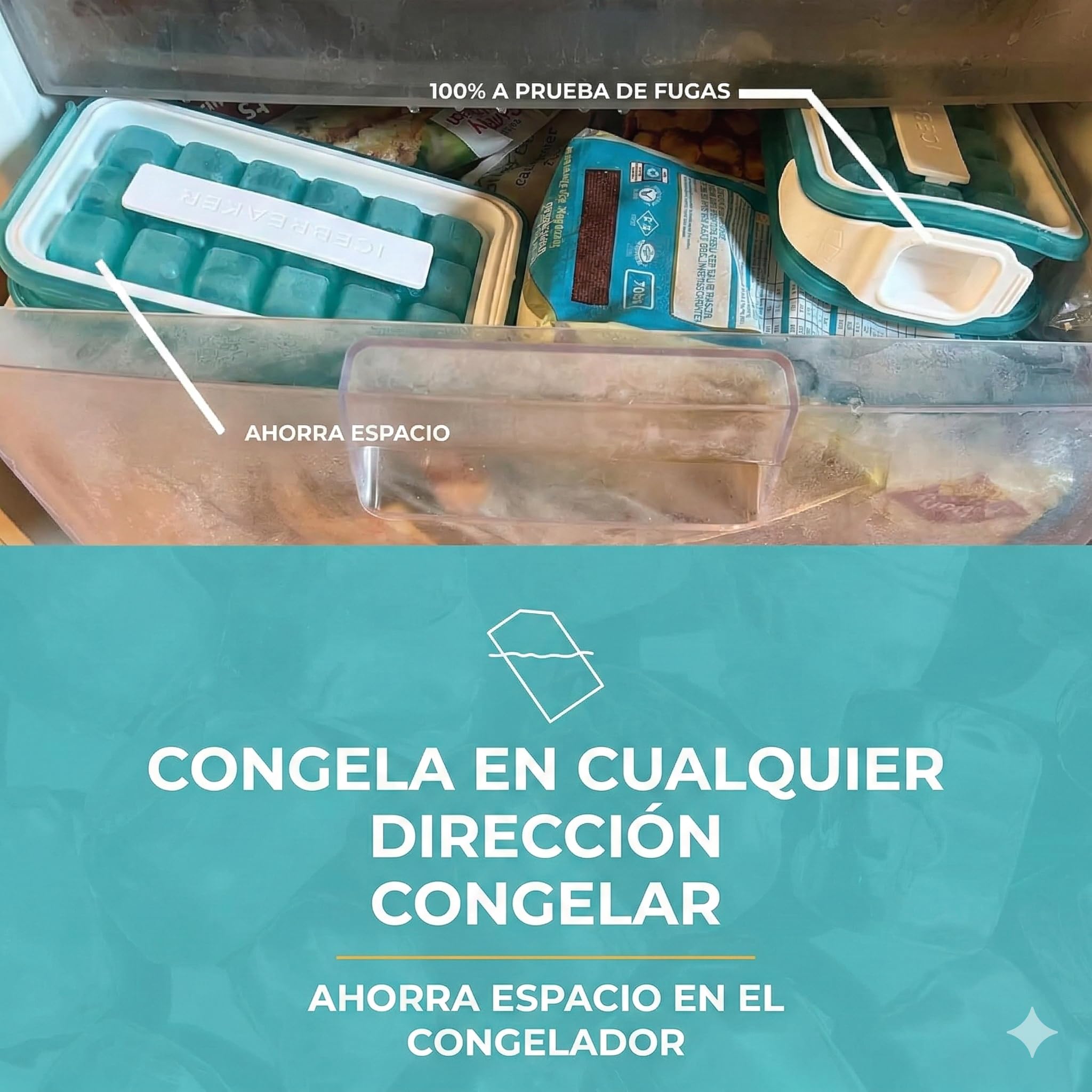 ICEBREAKER POP 2.0 Cubitera Máquina de Hielo 18 Cubitos Recipiente Silicona con Tapa