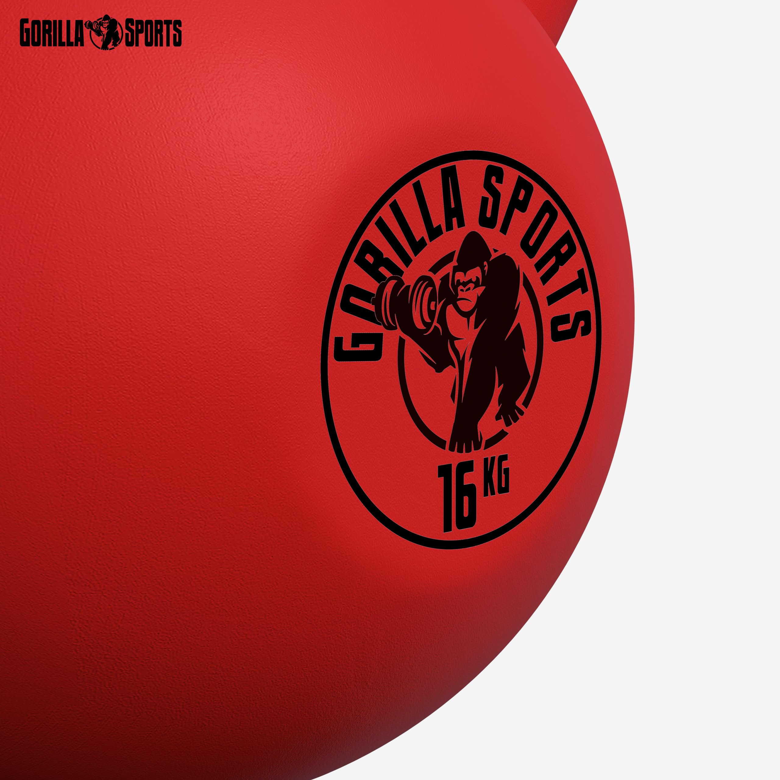 GORILLA SPORTS® Kettlebell - Singolo/Set, 2-32kg, Impugnatura Ergonomica, in Ghisa, Rivestimento in Vinile - Peso Sfera, Manubri, Pesi con Maniglia, Allenamento di Forza, Palestra, Casa, Fitness