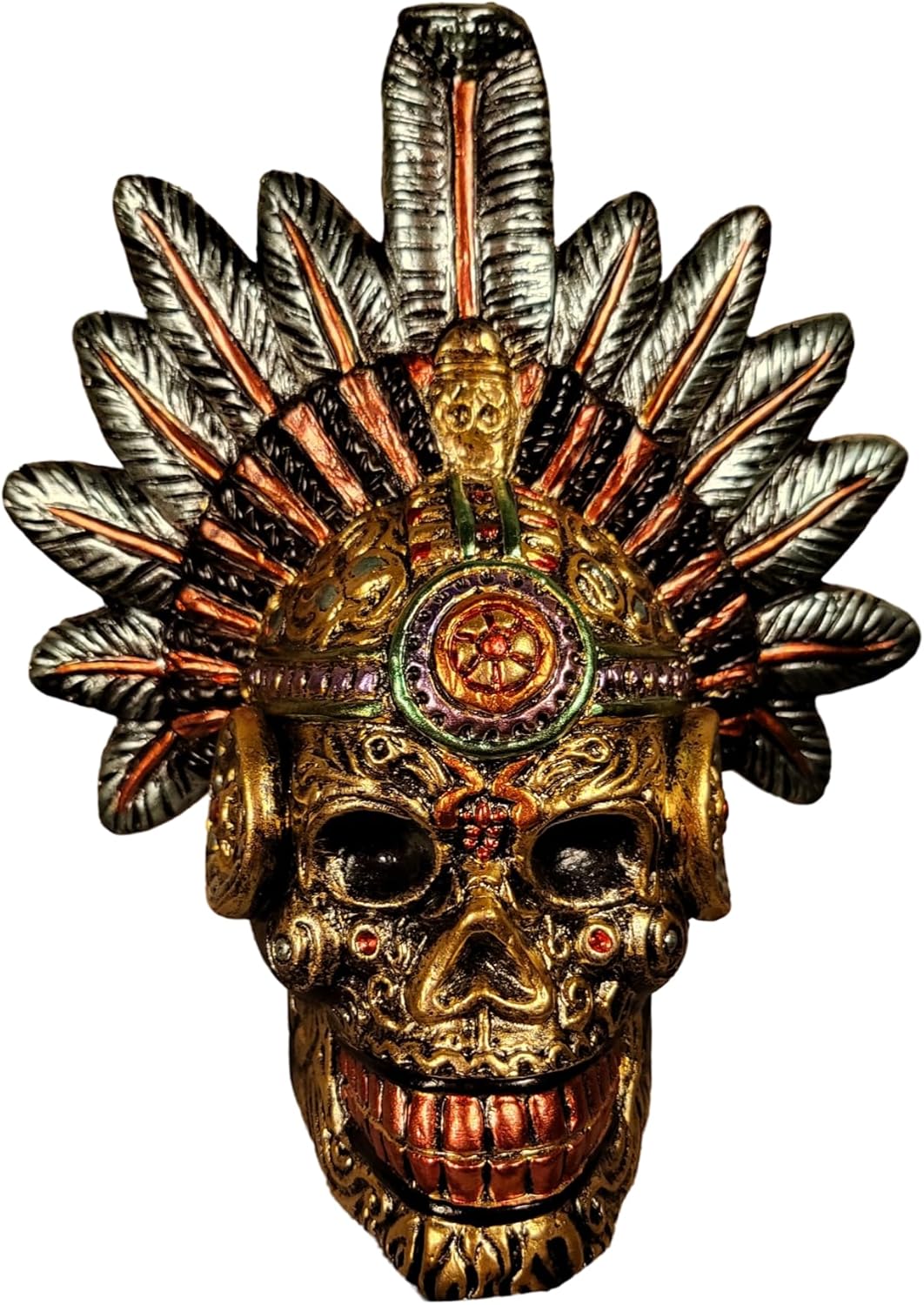 Aztec Screaming Death Whistle: Large 7" Tall 126+ Decibels Loudest Authentic Human Sounding Screams. Large Bright Beautiful Design War Whistle - Image 8