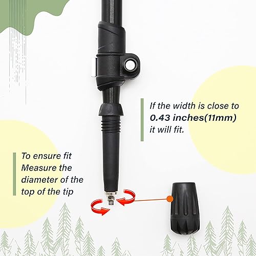 Miniatura 4 de TREKOLOGY Trekking Pole Tips and Baskets Set - Rubber Replacement Accessories for Walking Sticks and Hiking Pole