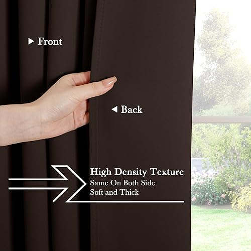 Miniatura 72 de PONY DANCE - Cortinas opacas aisladas térmicamente, set de 2 cortinas opacas con bolsillo para barra / pestaña trasera, paneles de cortinas opacas,