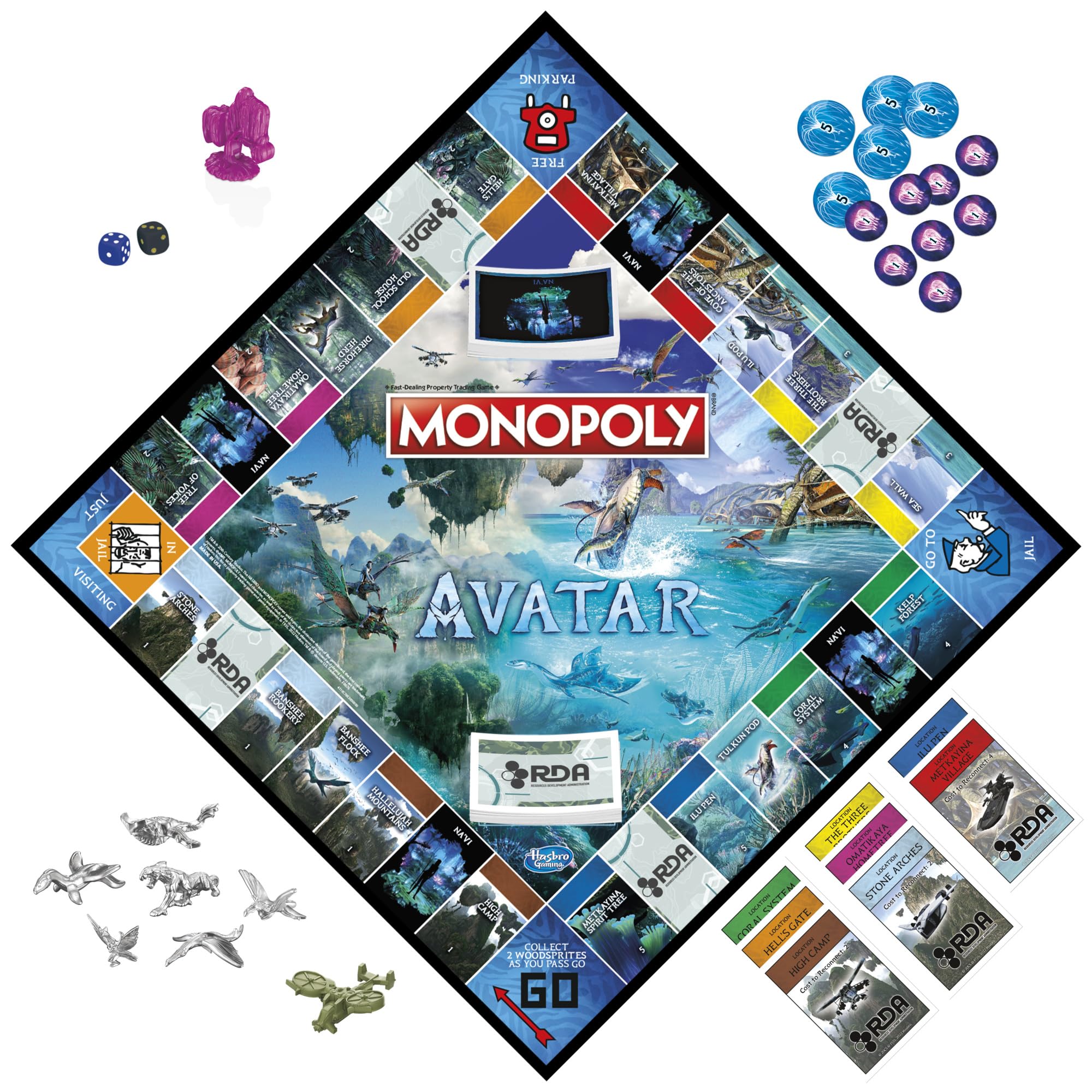 Monopoly: Avatar Edition Jeu de société pour enfants de 8 ans et plus, jeux familiaux pour 2 à 6 joueurs, jeux pour enfants, cadeaux d'avatar