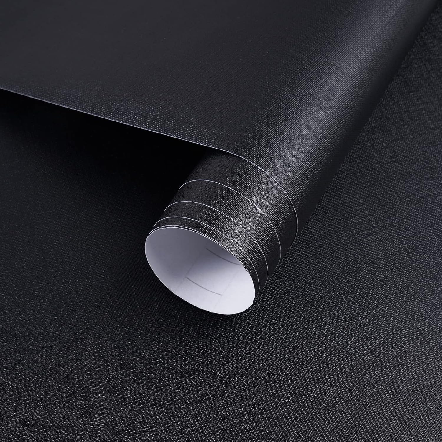 Mecpar Black Contact Paper 15.7" x 118" Matte Black Wallpaper Black