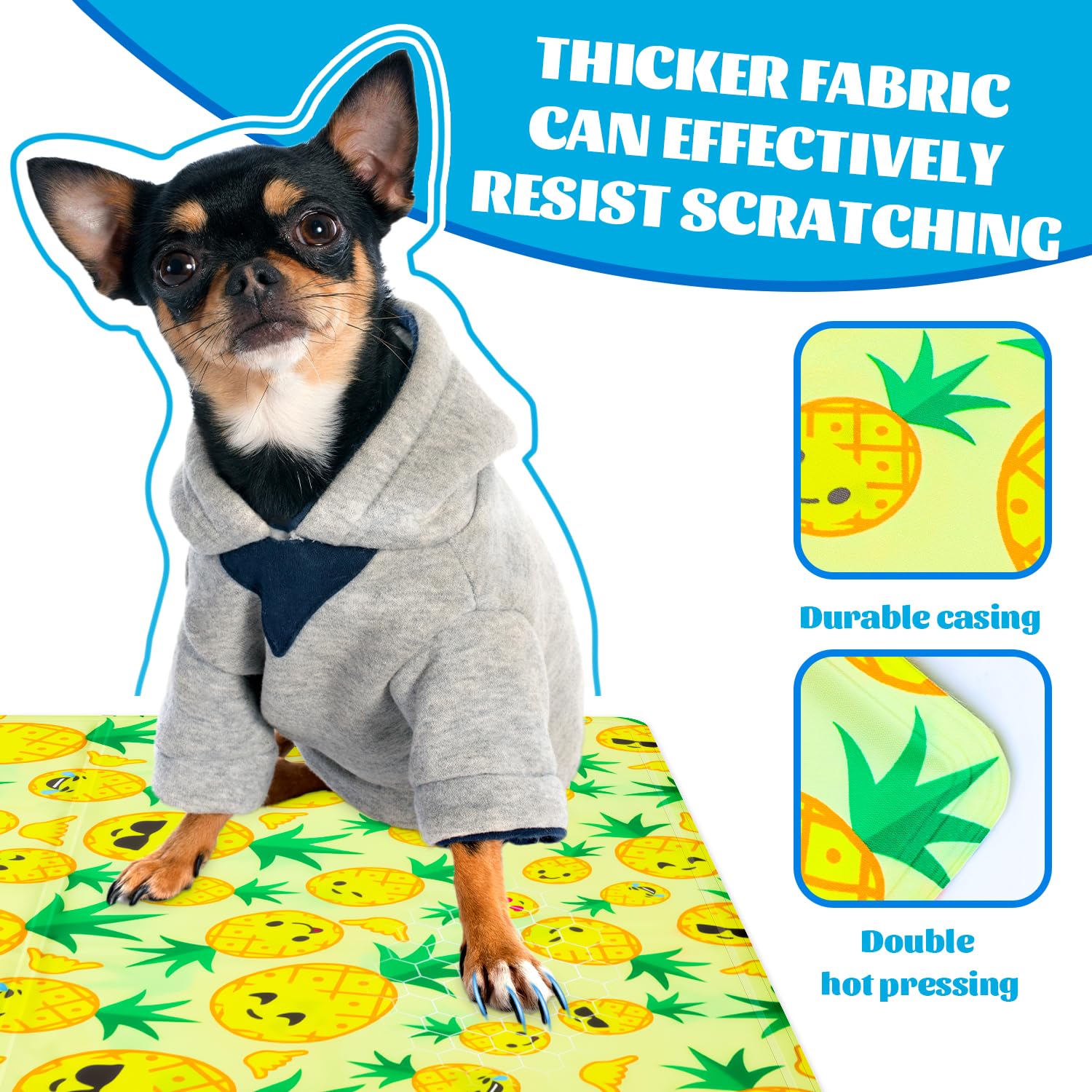 VReder Pet Cooling Mat, Durable Dog Cat Cooling Mats, Foldable Soft Non-Toxic Gel Self Pad for Summer Pet Cushion (Yellow, L: 50x65cm) - Image 4