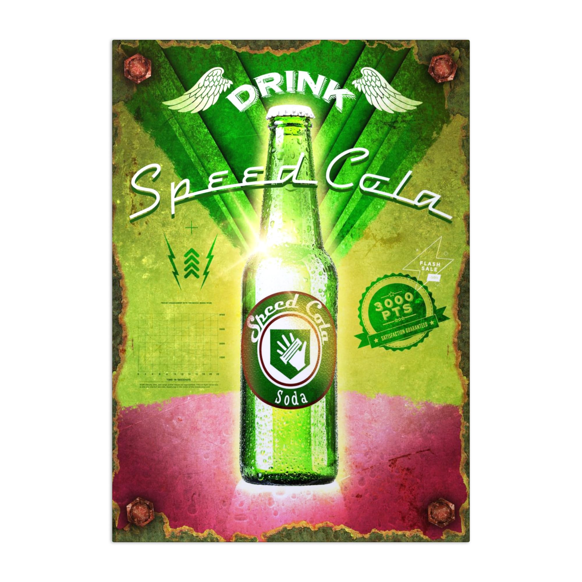 Displate Call of Duty Metallposter Call of Duty Poster Zimmer Poster Call of Duty Merch Zimmer Plakat wandbilder deko - Perk-a-Cola - Speed Cola Poster 67.5 cm x 48 cm