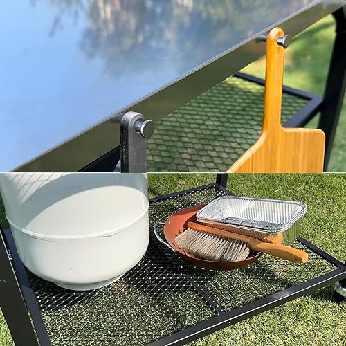 Miniatura 7 de Mesa de horno de pizza para Ooni, Ninja, Woodfire, Blackstone, Bighorn, Cuisinart, mesa de parrilla al aire libre para accesorios de horno de pizza