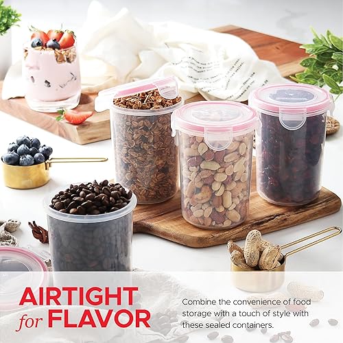 Miniatura 3 de Recipiente de avena con tapas (juego de 4) de 16 onzas | Recipiente de avena para llevar | Tarros de avena con tapa | Recipiente de cereales y leche