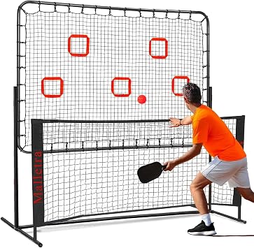 2 in1 Pickleball Practice Rebounder Trainer for Solo Practice,Portable Pickleball Training Equipment with Adjustable Angles ,Trainer Dink Master Board Net for Drills ,Improve Serving & Volley Skills