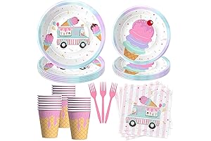 Sweet Ice Cream Party Decorations Serve 24 for Birthday Party