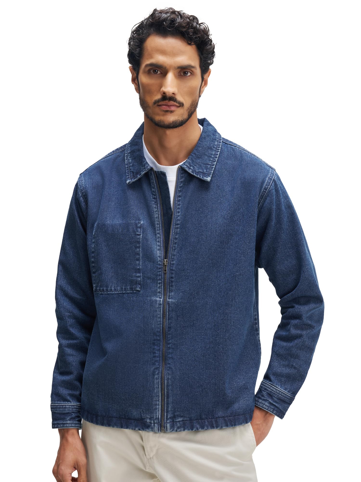 Men's Cotton Denim Jacket | Long Sleeves| Solid-Regular Fit For Everyday Wear| Denim Jacket For Men-image-6