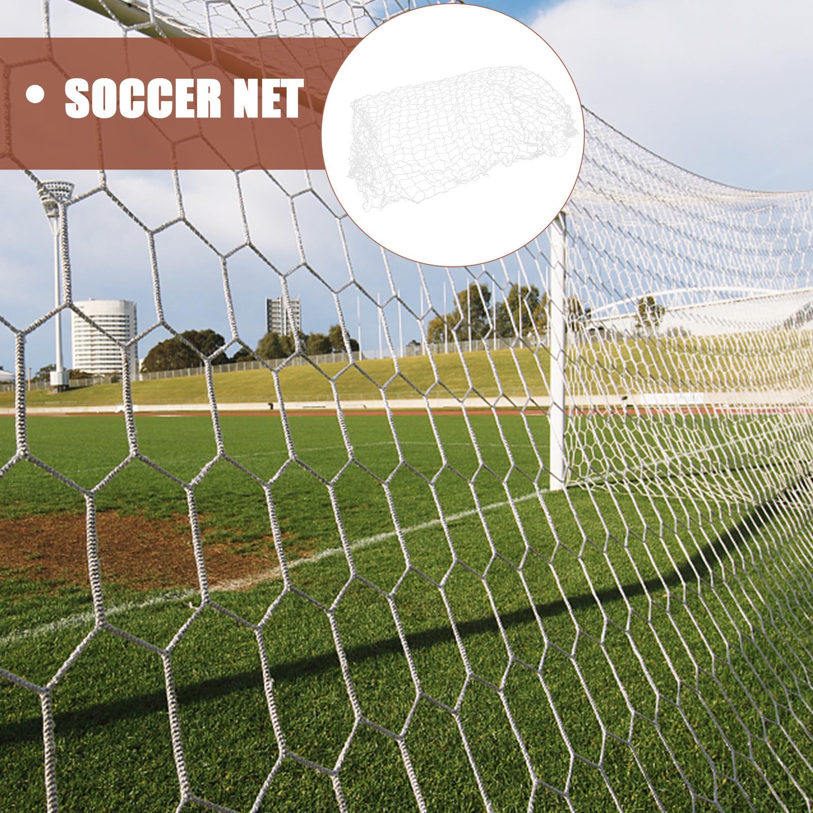 YARNOW Rete da Calcio in Pe Bianco per Allenamento Pratico, Rete per Porte da Calcio per Uso Indoor e Outdoor per Principianti e Uomini