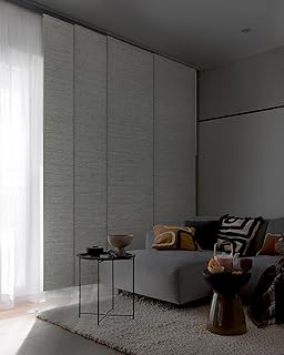 GoDear Design New Blackout Adjustable Vertical Blinds, Thermal Insulated Door, Sliding Patio Door Blinds, Extendable Track from 45.8" to 86" W, Trimmable Panel Curtains Up to 96" H, Mica Luxe