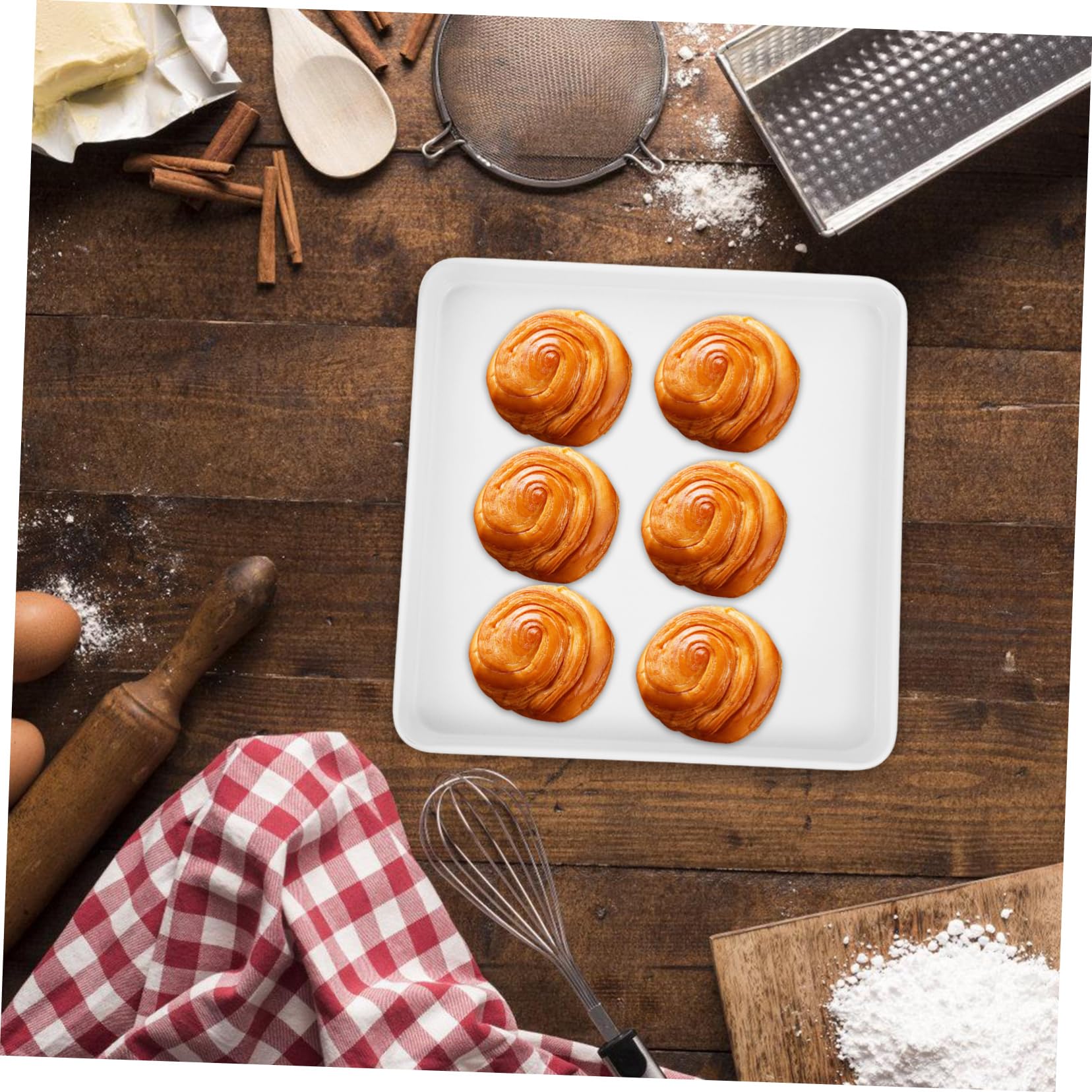 Moule à Gâteau Carré en Acier au Carbone, 1 Pc, Blanc